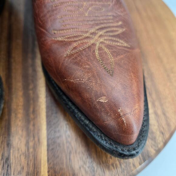 Tony Lama Thieves Market Boots Mens 11 D Black Brown Leather Western Cowboy main image 7